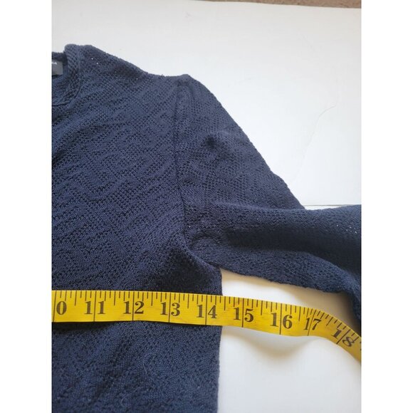 Liola Blue Tight Knit Long Sleeve Button Down Cardigan Size 44 (10) Vintage - Picture 8 of 10